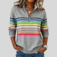 Corabelle - Striped Quarter-Zip Sweatshirt