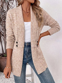 Helene - Ribbed Button-Tab Cardigan