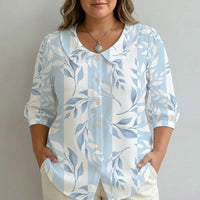 Camila - Casual Leaf Print Shirt