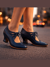 Camille - Leather Lace Heels