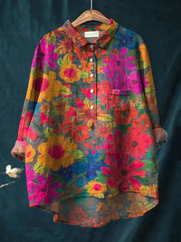 GIANNA - T-Shirt with Plant Art
