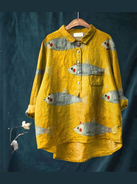 Marina - Playful Fish Print Shirt
