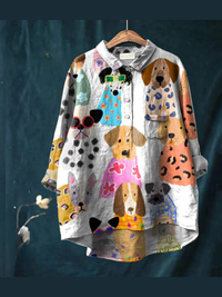 Sandra - Pawsitive Dog Print Shirt