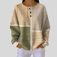 Dorothy - Colour-Block Waffle Henley Top