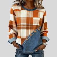Charlene - Patchwork Long-Sleeve Top