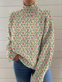 Chloe - Lovely Floral Turtleneck