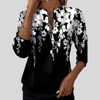 Sheila - Floral Zip-Neck Sweatshirt