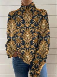 Scarlett - Vintage Floral Art Turtleneck