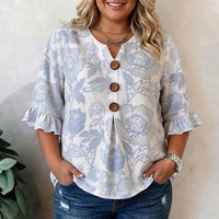 Aria - Vintage Floral Print Blouse