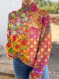 Abigail - Floral Polka Dot Turtleneck