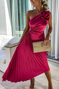 Eya - Elegant Floral One-Shoulder Maxi Dress