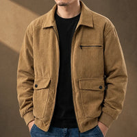 Casual Corduroy Zip Jacket