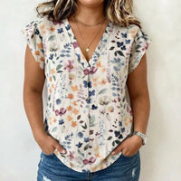 Evelyn - Vintage Floral Print Blouse