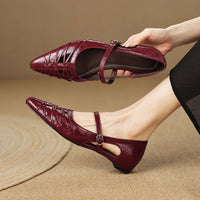 Quenby - Pointed Lattice-Cut Mary Jane Flat