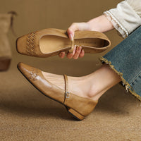 Verity - Square-Toe Mary Jane Flat