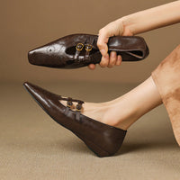 Ceyla - Brogued Double-Strap Mary Jane Flat