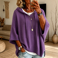 Elodie - Purple Poncho Sweater