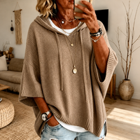 Manon - Taupe Poncho Sweater