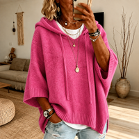 Chloe - Pink Poncho Sweater