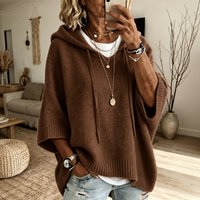 Louise - Brown Poncho Sweater