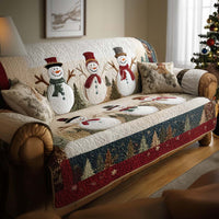 Snowy Friends Quilted Sofa Cover