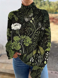 Willow - Botanical Floral Turtleneck