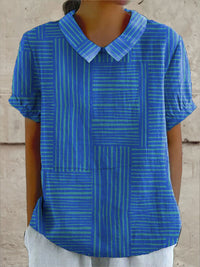 Maya - Striped Geometric Shirt
