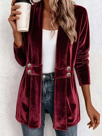 Brooke - Draped Button-Tab Blazer