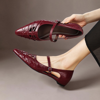 Lucia - Pointed Lattice-Cut Mary Jane Flat