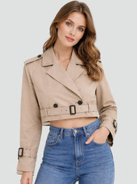 Bridget - Cropped Belted Trench Jacket