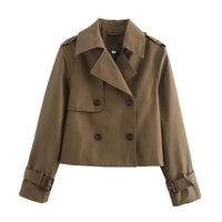 Paulina - Cropped Double-Breasted Trench Coat