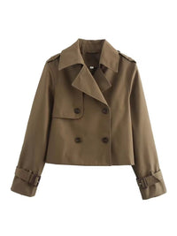 Paulina - Cropped Double-Breasted Trench Coat