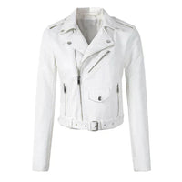 Juliet - Cropped Belted Biker Jacket