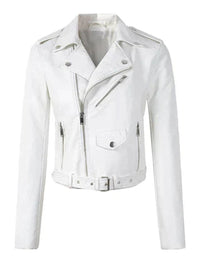 Juliet - Cropped Belted Biker Jacket