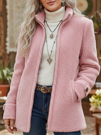Patricia - Plush Stand-Collar Zip Coat