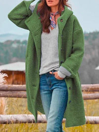 Eleanor - Longline Hooded Button-Front Coat
