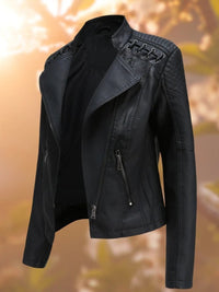 Ruby - Moto-Style Zip-Up Biker Jacket