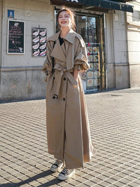Edith - Oversized Double-Breasted Long Trench Coat