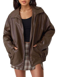 Joanne - Oversized Zip-Up Bomber Jacket