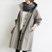 Maisie - Oversized Hooded Button-Front Coat