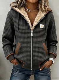 Ainsley - Cozy Sherpa-Lined Zip-Up Hooded Jacket