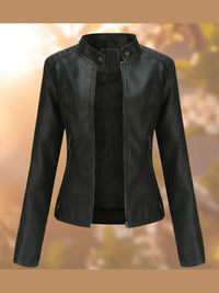 Victoria - Slim-Fit Zip-Up Moto Jacket